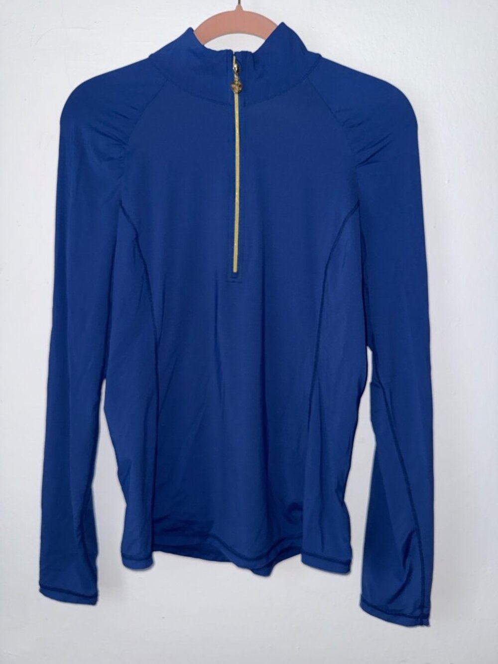 Lilly Pulitzer JustineE LUXLETIC Pullover *Oyster Bay* UPF 50+ Size L NWOT